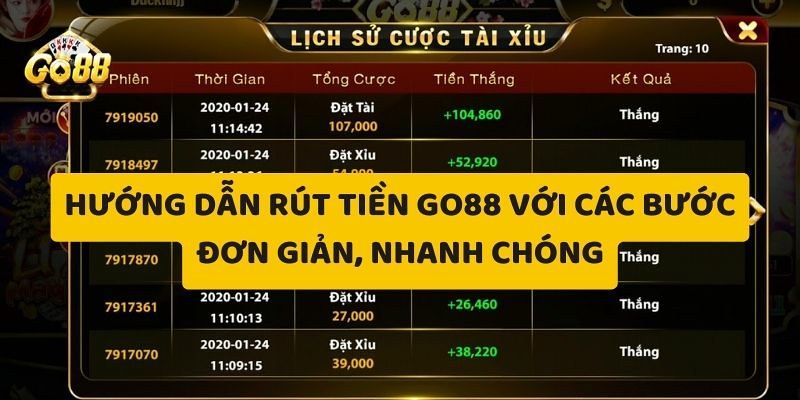 Điều kiện cơ bản để rút tiền GO88