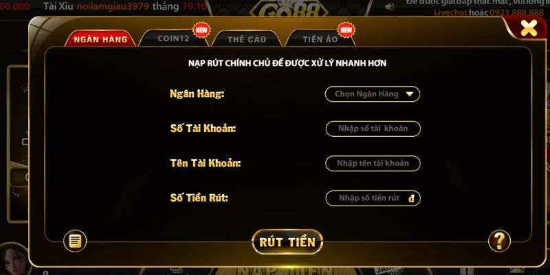 Rút tiền Go88 không giới hạn, nhanh chóng nhất thị trường